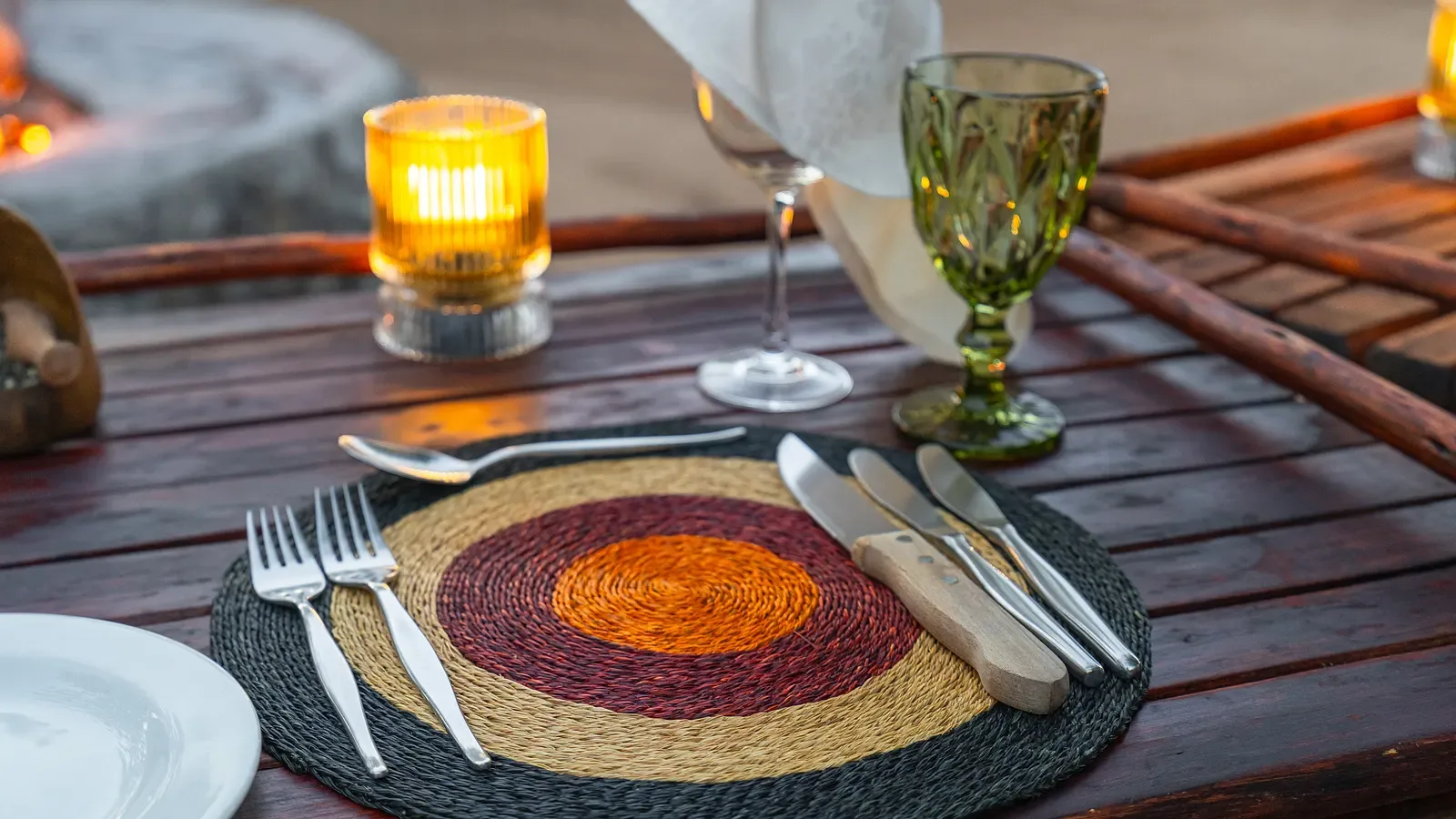 Nzumba's main dining deck with bushveld views