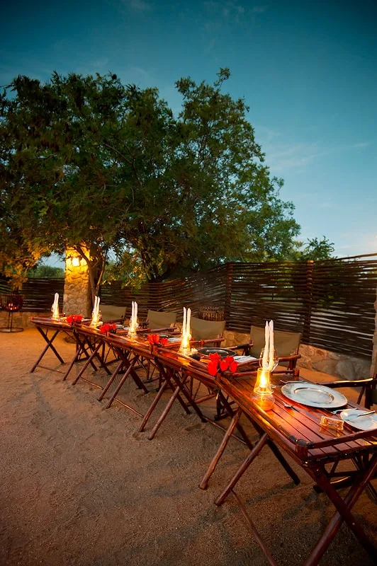 Sundowner refreshments at Nzumba's Klaserie game-drive halt